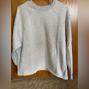 Vuori Light Gray Ribbed Sleeve Sweatshirt